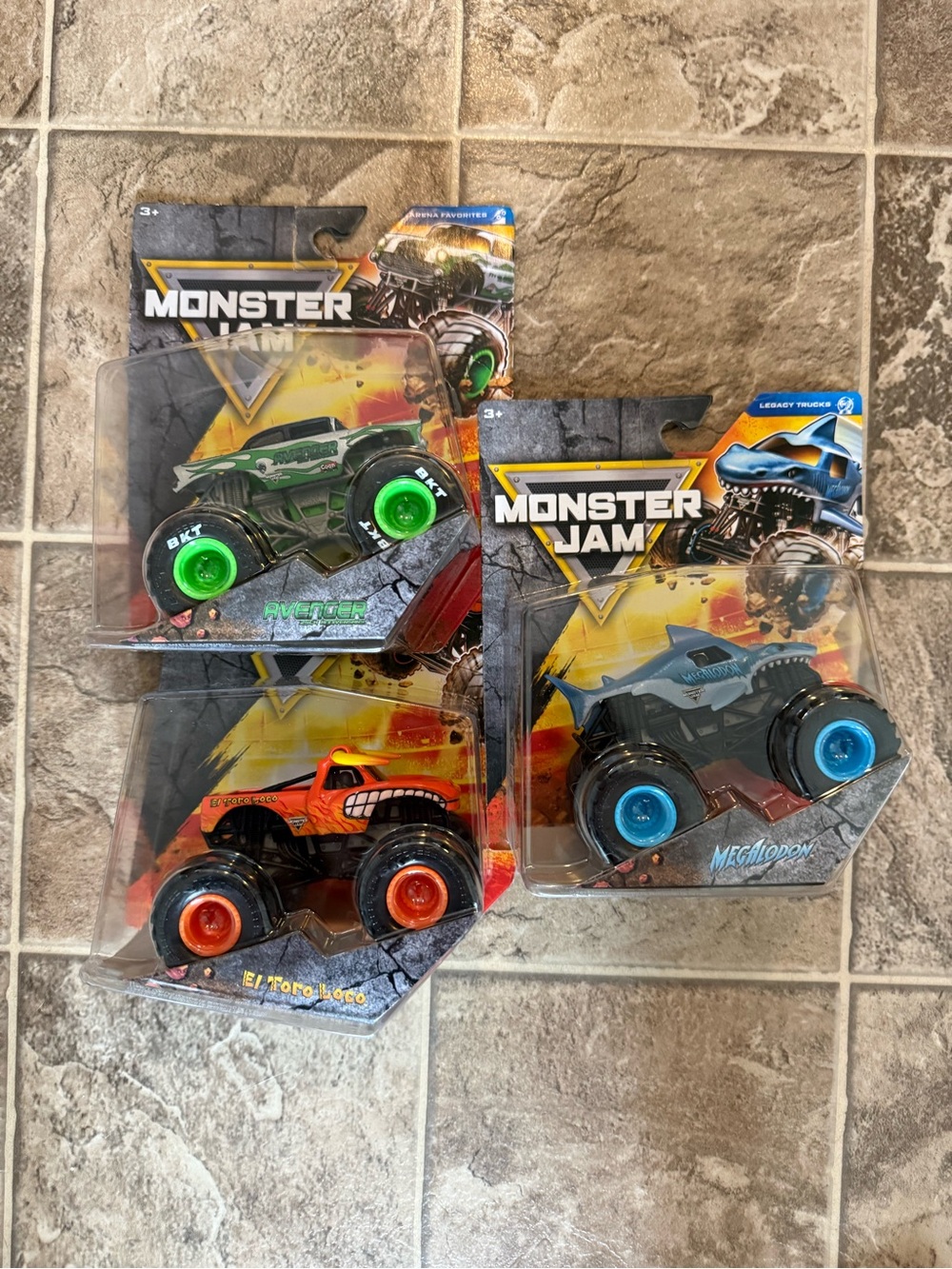 Monster Jam Kids Hot Wheels Monster Trucks - Green, Orange & Blue